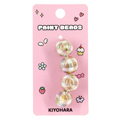 Craft parts "Paint"Beads checkBeads 16mm Brown PTB-09" KIYOHARA