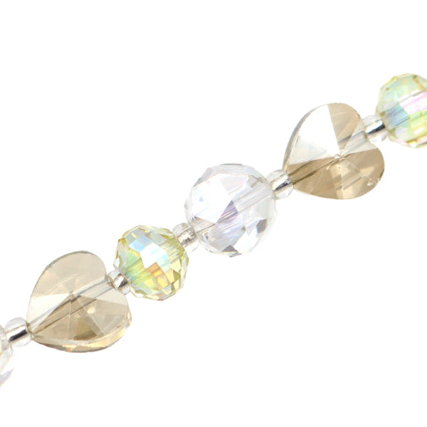 Accessory material "glassBeads Heart Round MIX Champagne Gold GN-08-22S-06D]
