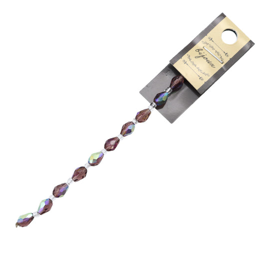 ビーズ 『ガラスビーズ ドロップカット 5×7mm グレープオーロラ JIN24-G-15』