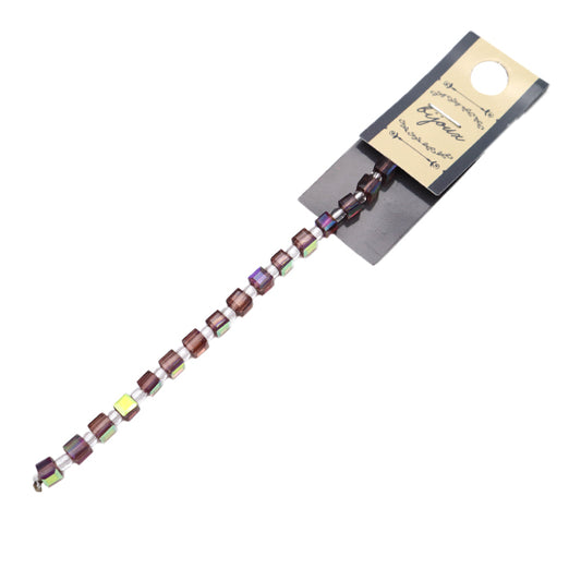 ビーズ 『ガラスビーズ キューブカット 4mm グレープAB JIN24-G-47』