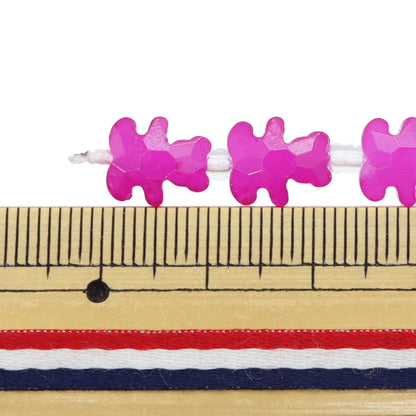 ビーズ 『ガラスビーズ ベアーカット 8×10mm フューシャ JIN24-G-38』