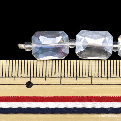 ビーズ 『ガラスビーズ レクタングルカット 9×12mm クリスタルオーロラ JIN24-G-45』