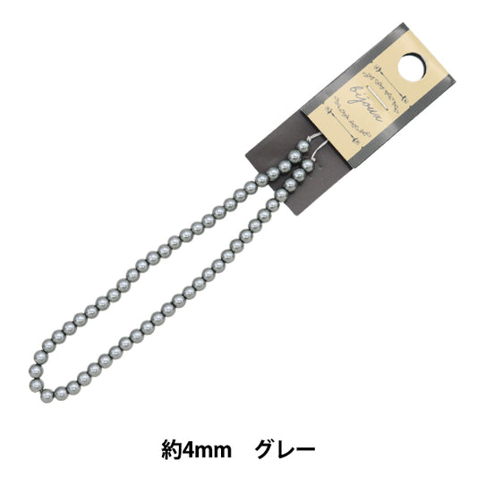 ビーズ 『ガラスパールビーズ 4mm グレー JIN24-P-6』