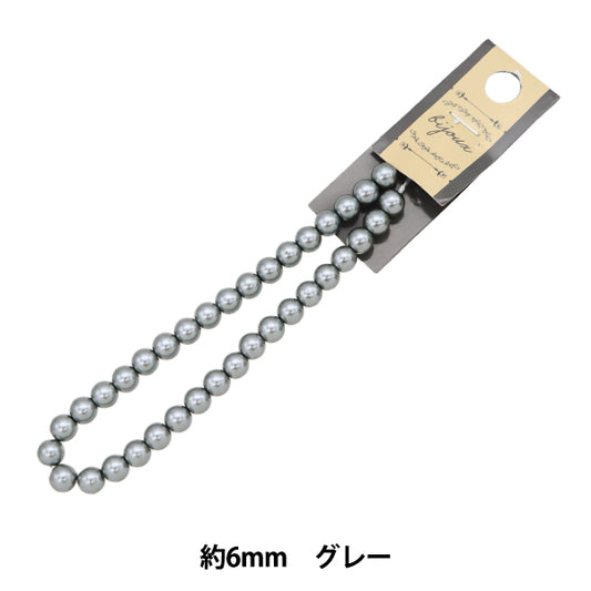 ビーズ 『ガラスパールビーズ 6mm グレー JIN24-P-12』