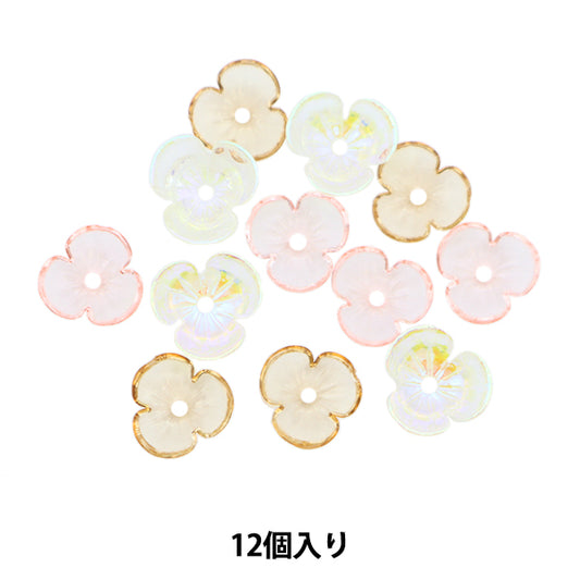 Accessory material "Acrylic flower mix natural 12 pieces Chkf-21A-01E"