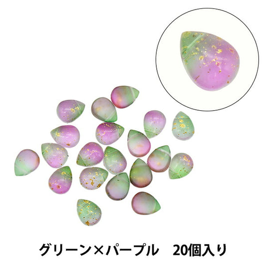 Accessory material "glassBeads Green with dropfoil x 20 pulbs B396 "