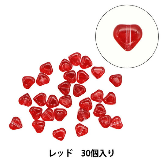 Accessory material "glassBeads Hart red 30 pieces B379]