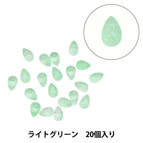Accessory material "glassBeads Shizuku side hole light green 20 pieces B312]