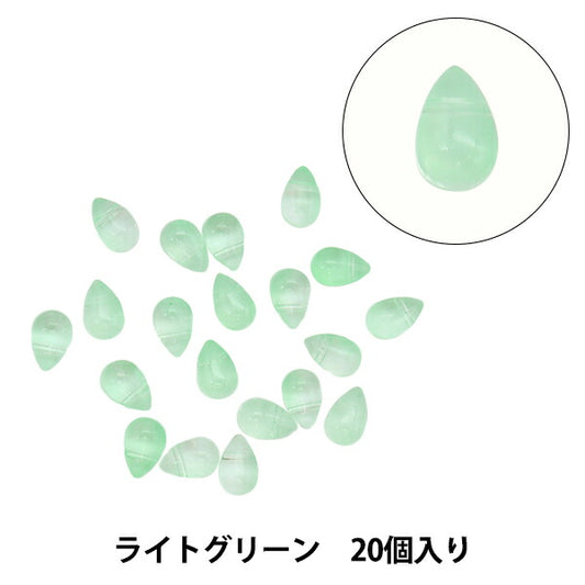 Accessory material "glassBeads Shizuku side hole light green 20 pieces B312]