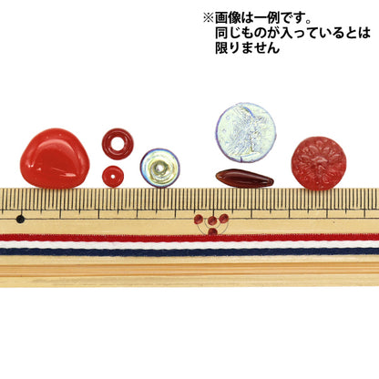 ビーズ 『チェコビーズ ミックスアソートパック 50g レッド MIX-RED-1』