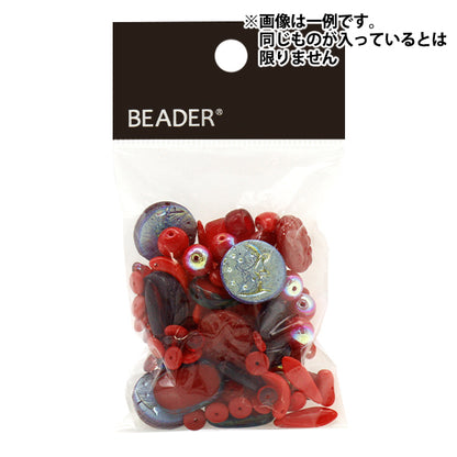 ビーズ 『チェコビーズ ミックスアソートパック 50g レッド MIX-RED-1』