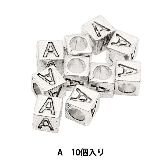 珠子 “金属珠子 字母珠子 答：大约7 x 7毫米，10件，马尔凯纳特