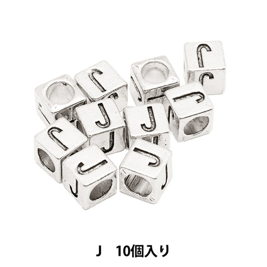 珠子 “金属珠子 字母珠子 J大约7 x 7毫米10件包括“ Marchenart Fairy Tale Art