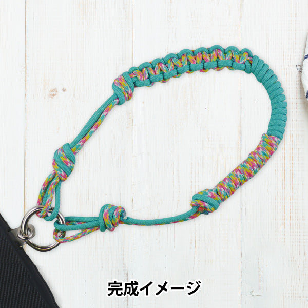[包括视频]手工艺品套件“用户外绳索制成的手带套装糖果camo x aquamarine” [Yuzawaya原来的】