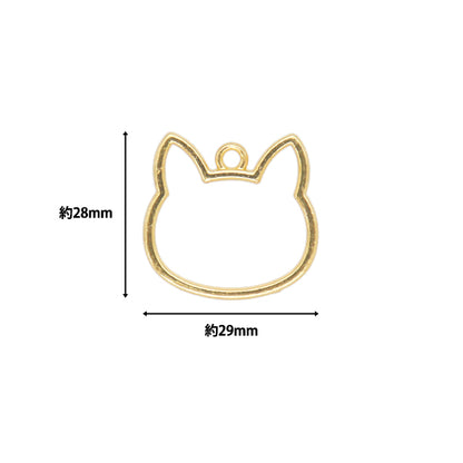 レジンパーツ 『レジン枠 猫の顔 ゴールド 3個入り YZ-BC-R2』