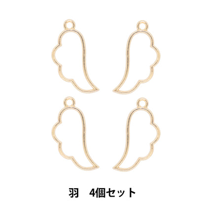 レジンパーツ 『レジン枠 羽 ゴールド 4個入り YZ-BC-R4』