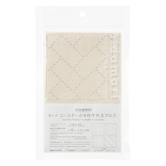 刺绣套件“生鱼片：一个可以让您制作4个杯垫的十字架，象牙98910" Lecien Lecien 宇宙