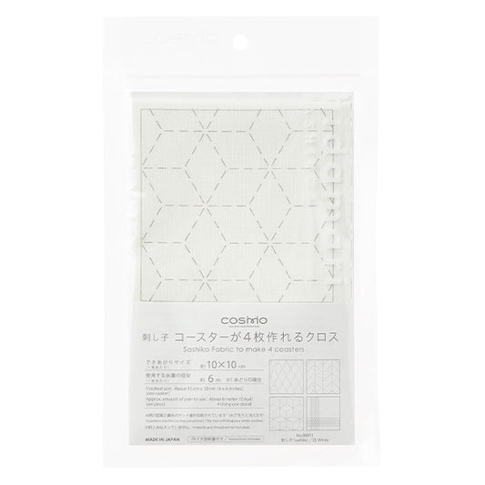 刺绣套件“生鱼片：可以制成4个杯垫的布，白色98911" Lecien Lecien 宇宙