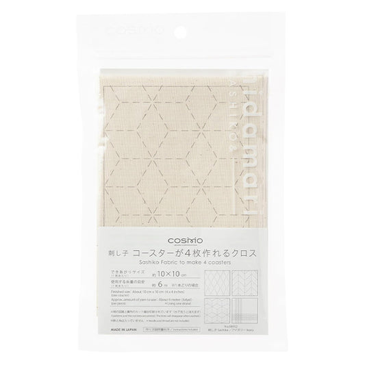 刺绣套件“生鱼片：一个可以让您制作4个杯垫的十字架，象牙98912" Lecien Lecien 宇宙