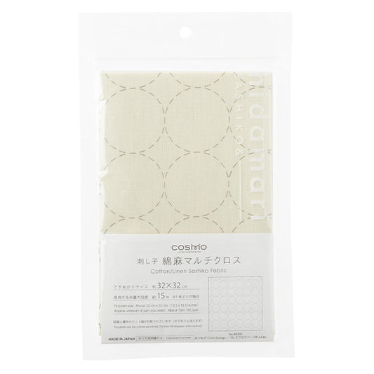 刺绣套件“ Sashiko棉花亚麻圆形接头off-White 98905" Lecien Lecien 宇宙