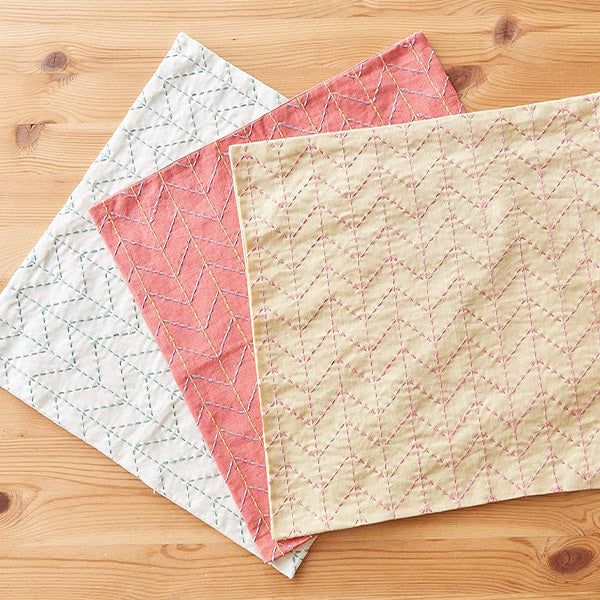 Embroidery kit "Sashiko Cotton Linen Multi-Cloth Sugiya Off-White 98908-10" LECIEN Lecien cosmo