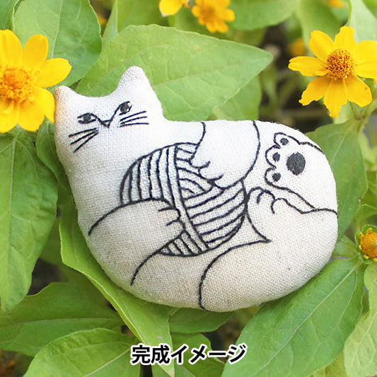 刺绣套件 "Nekogao刺绣胸针腹部纽扣Kinari PHC-126-1" 片