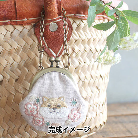 刺绣套件 "Chicchi的动物刺绣套件 - 丰满的Shiba Inu和Chinage Mini小钱包魅力PHC-127-1" 片