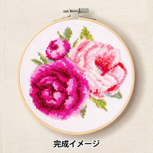 Embroidery kit "Designer Collection Pink Pionie BK1895" DMC Diementsea