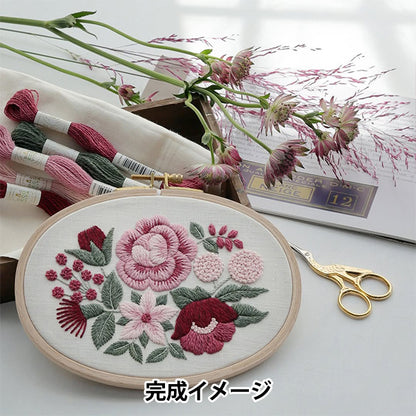 刺绣套件“ Higuchi Yumiko Flower Bouquet系列粉红色JPT93" DMC DMC