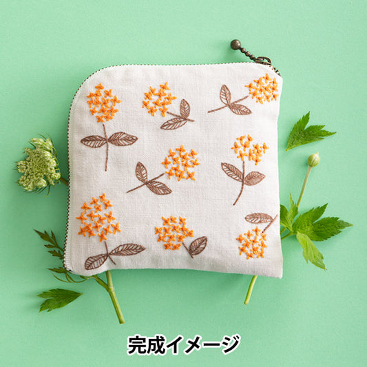 Embroidery kit "Hoshi Akari's embroidery notebook round pouch Honoka 562" Totsuka Sashimi