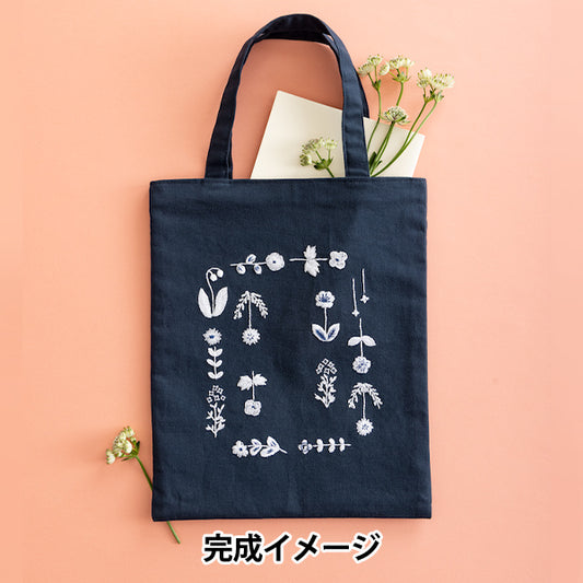 Embroidery kit "Hoshi Akari's embroidery notebook tote bag twelve flower music 567" Totsuka Sashimi