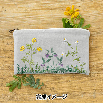 刺绣套件“草药花刺绣袋茴香comfrey洋甘菊571" Totsuka刺绣