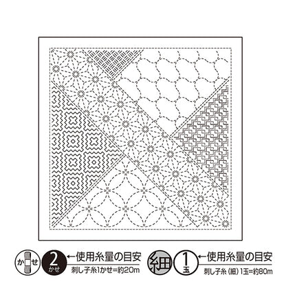 刺绣布 “萨希科花毛巾布包，图案，镶木木，白色，H-1143" Olympus