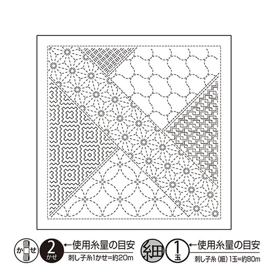 刺绣布 “萨希科花毛巾布包，图案，镶木木，白色，H-1143" Olympus