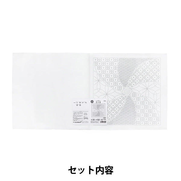 刺绣布 “萨希科花毛巾布包，组合图案，花temari，白色H-1144" Olympus