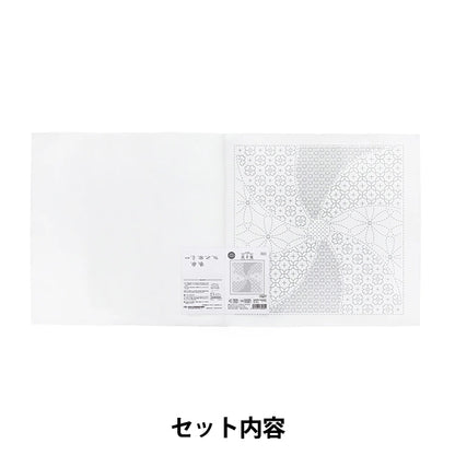 刺绣布 “萨希科花毛巾布包，组合图案，花temari，白色H-1144" Olympus