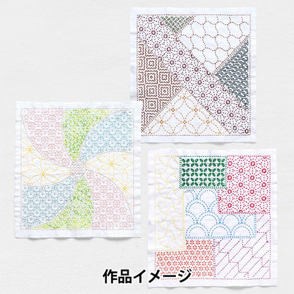 刺绣布 “萨希科花毛巾布包，组合图案，花temari，白色H-1144" Olympus