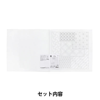 刺绣布 “萨希科花毛巾布包，结合图案，chiyogami，白色，H-1145" Olympus