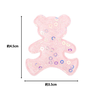 Craft parts "FangirlingDecoration parts sequins bear pink 10-5508"