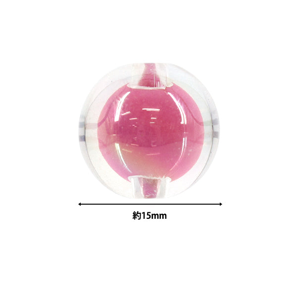 パックビーズ 『アクリルビーズ ラウンド 約15mm ミックス 約10個入り A5032』