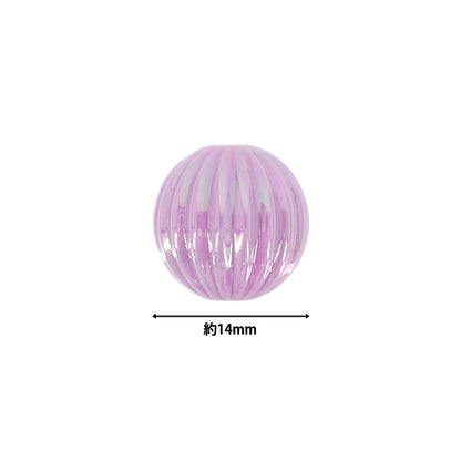 パックビーズ 『アクリルビーズ ラウンド筋入り ミックス 約10個入り A5033』