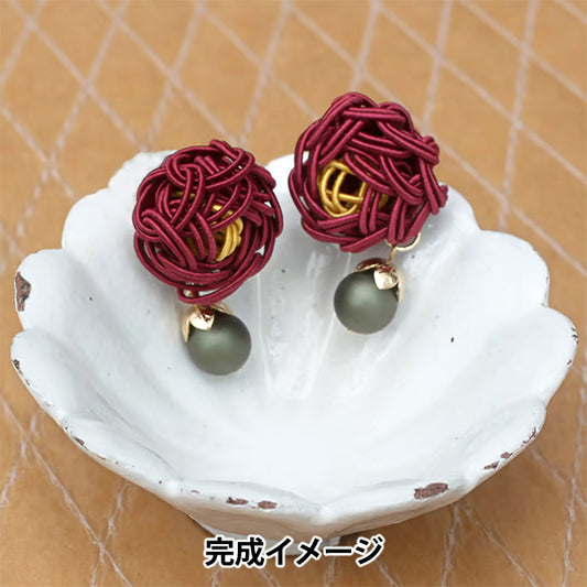 手工艺品套件“ Mizuhiki Kit Mizuhiki Girl's Camellia Earrings PHC-122-1" 零件和平