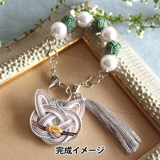 手工艺品套件“ Mizuhiki Kit Mizuhiki Girl Cat Bag Charm Silver PHC-128-2" 片