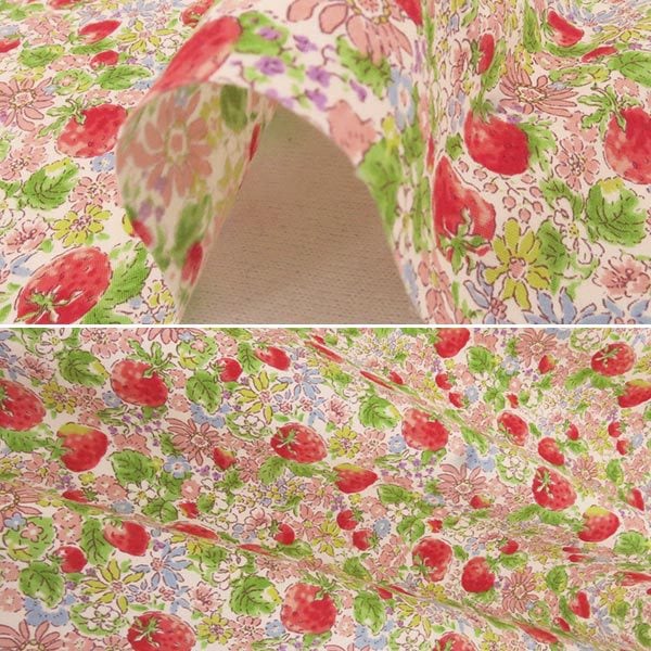 [From quantity 5] Fabric "Broad strawberry and flower KTS6025-A" COTTON KOBAYASHI