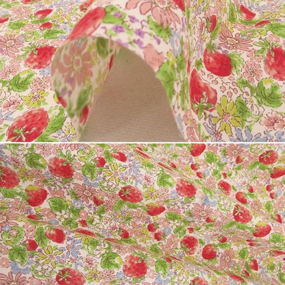 [From quantity 5] Fabric "Broad strawberry and flower KTS6025-A" COTTON KOBAYASHI