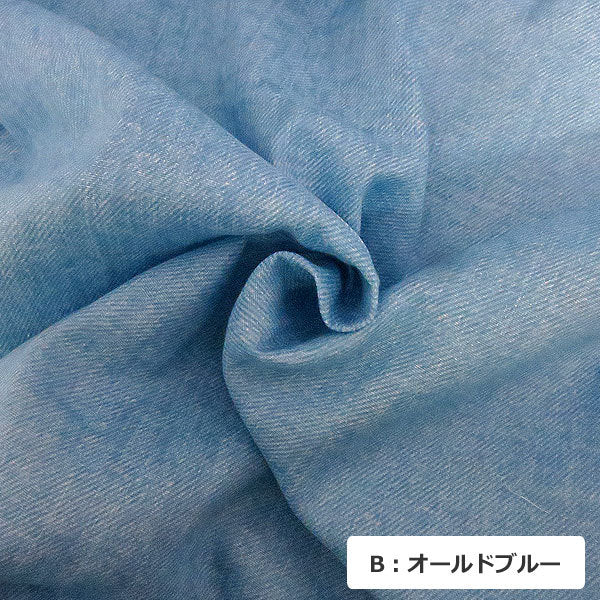 [来自数量5] 织物 “牛仔布风格双层纱布 （双纱布）普通AP-25501-1 C Indigo Blue]