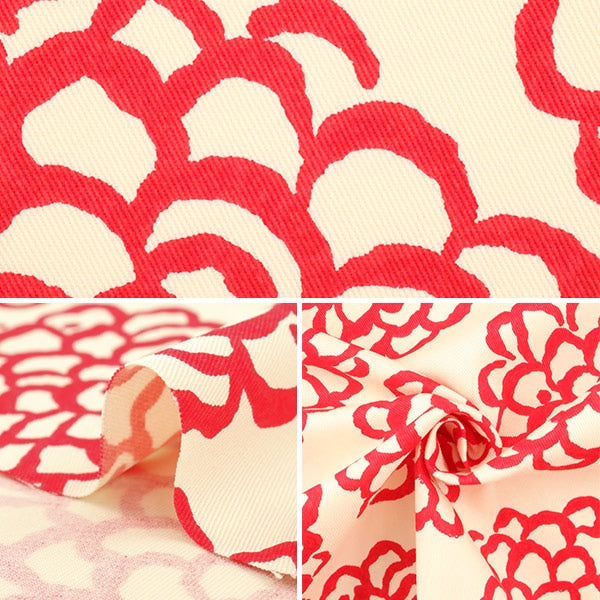 [From quantity 5] Fabric "Twill printFabric Dariya pattern UP5540 Fabric Cloth cotton admission interior x Aka] COTTON KOBAYASHI