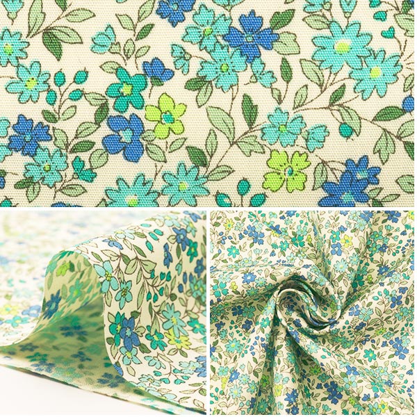 [From quantity 5] Fabric "Cotton Kobayashi BroadprintFabric Flower pattern KTS2704 Enrollment admission blu "