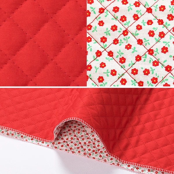 [From quantity 5] Fabric "Rebar quilting (small flower) 14 red"