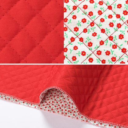 [From quantity 5] Fabric "Rebar quilting (small flower) 14 red"